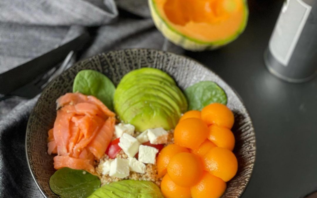 Pokebowl melon, saumon, avocat - Recette - Melon de nos régions