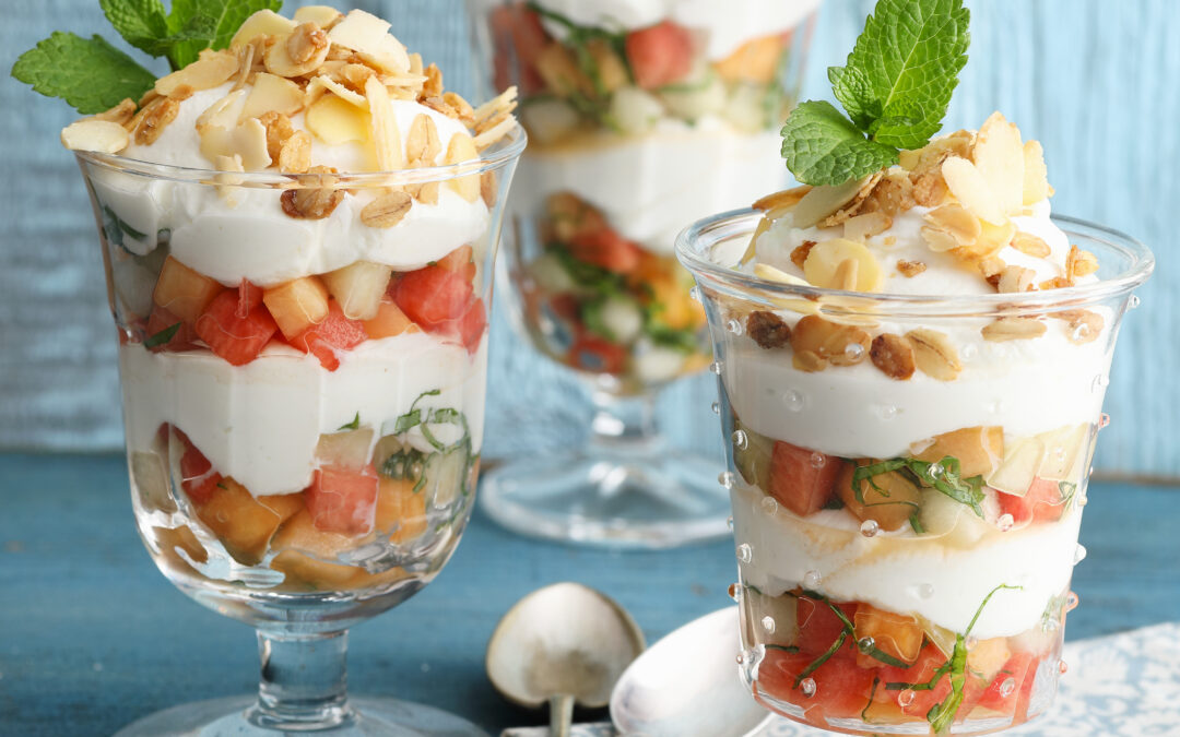 Coupe de melon à la menthe
