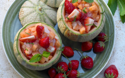 Salade de melon aux fraises